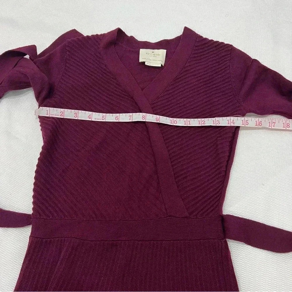 Kate spade 100% WOO Women's Purple V Neck Long Sleeve Wrap Dress size XS - Picture 11 of 13